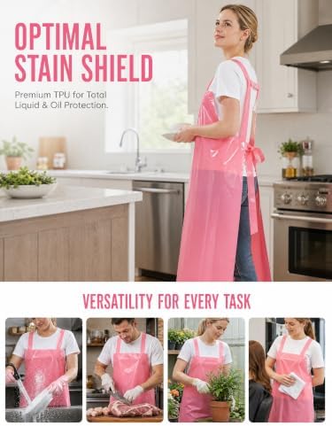 Molaxhome TPU Waterproof Apron Lightweight Oil-resistant Chef Apron - Image 6