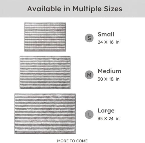 Chenille Bathroom Rug Non Slip Washable, Absorbent Bath Mat - Image 6