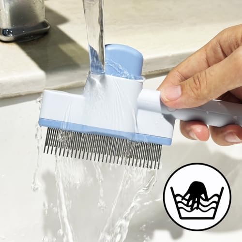 2pcs Cat Comb Set Flea Comb 2 Styles Pet Comb Self Cleaning Upgraded Cat Brush - Image 4