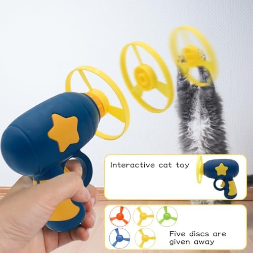 Andiker Cat Fetch Toy, Interactive Kitten Flying Disc Launcher Toy - Image 3