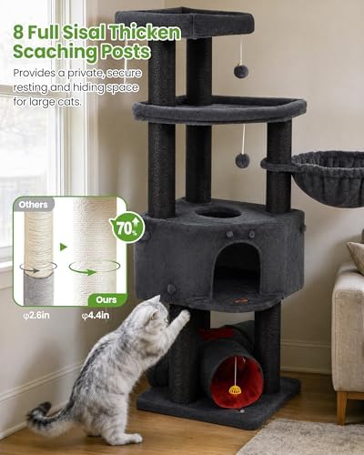 Heavy Duty Large Cat Tree Tower, Extra Wide Cat Scratching Posts - Image 5