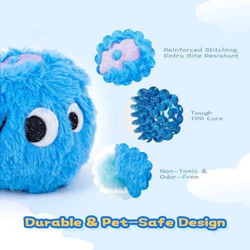 lilfrd Squeaky Spiky Dog Ball, Plush Bouncy Toys - Image 5