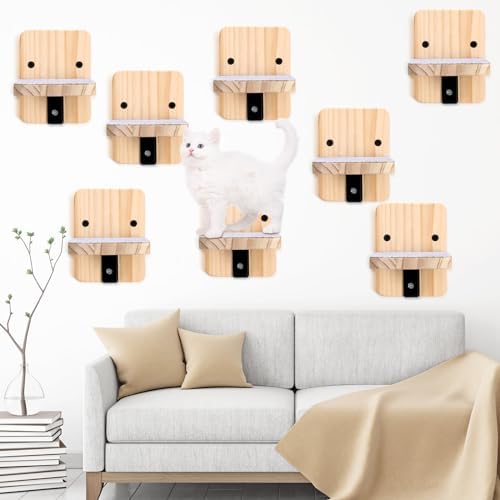CroBlissful 8 Pack Cat Wall Steps Climbing Shelf Wall Mounted Cat Stairs by CroBlissful