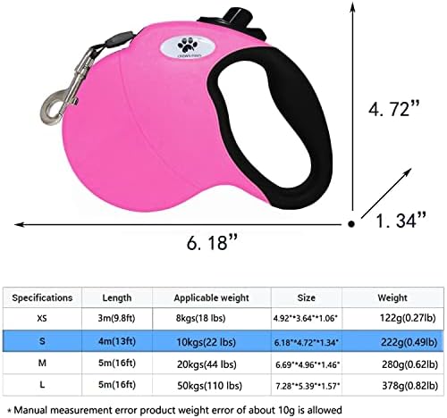 13ft Retractable Dog Leash for Small Breed Dogs up to 22 lbs - Image 2