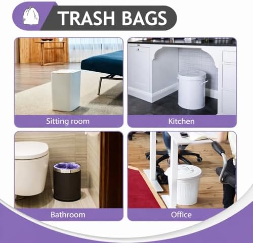 Teivio Small Purple Trash Bags 4 Gallon 160 Count Kitchen Garbage Bags - Image 5