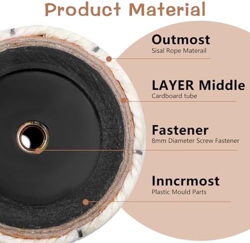 4 PCS M8 Cat Scratching Post Replacement, 12in Sisal Pole Cat Tree Replacement - Image 4