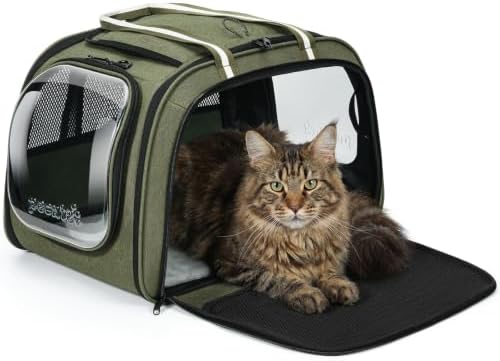 Pecute Cat Carrier, Double Bubble Pet Carrier by pecute