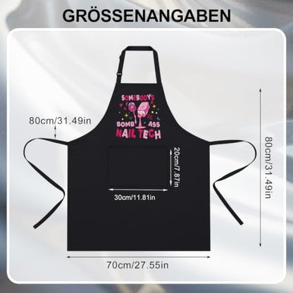 Adjustable Nail Apron Somebody’S Bomb Ass Nail Tech Apron - Image 6