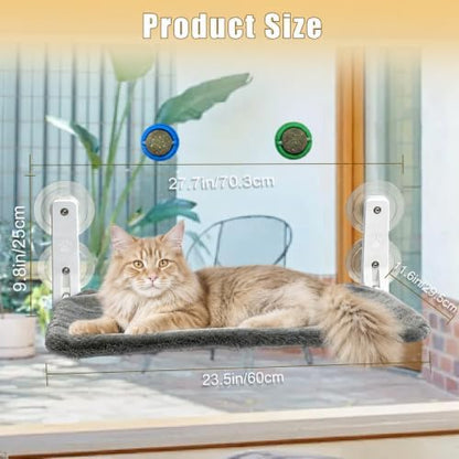 Cat Window Perch Hammock with 2 Washable Plush Covers, Cozy Window Bed - Image 4