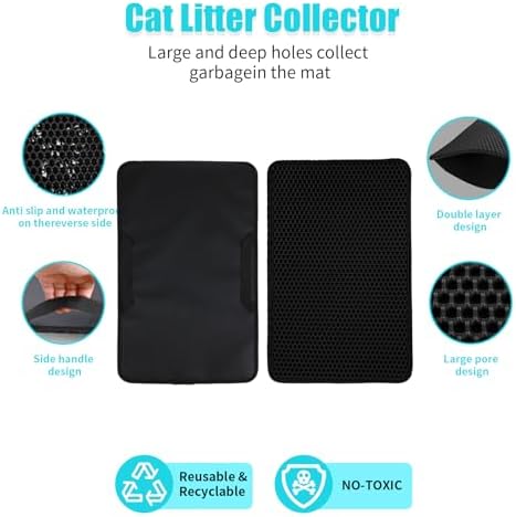 Cat Litter Mat 26"x46.5", Double Layer Waterproof Litterbox Mat - Image 2