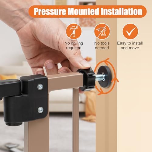 keny 29"-55" Extra Wide Baby Gate, Pressure Mounted No Drilling Dog Gate - Image 3