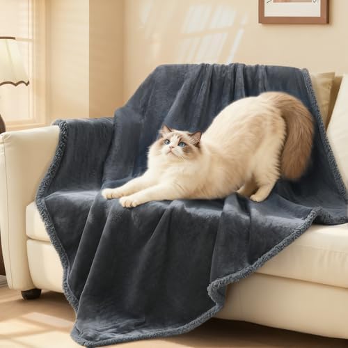 Luciphia Waterproof Bed Blanket Washable, Soft Sherpa Fleece Puppy Reversible by luciphia