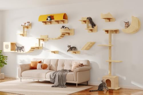 26-in-1 Cat Wall Shelves with Cat Tree by Homiflex
