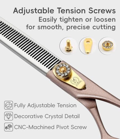 Professional Thinning Scissors for Dog Cat 7'' Pet Grooming Scissors 440C - Image 4