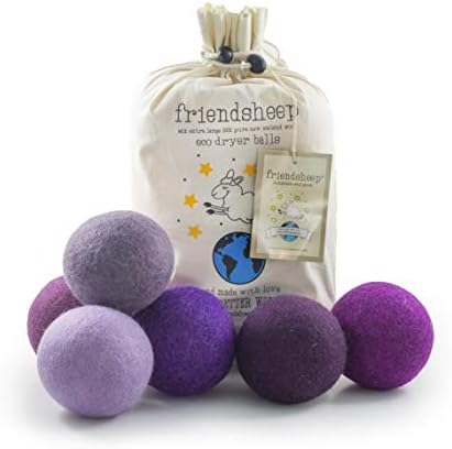 Friendsheep Wool Dryer Balls, Organic Reusable Fabric Softener Alternative by Friendsheep