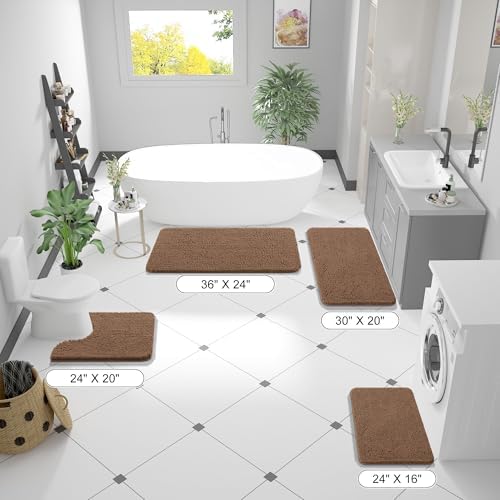 OLANLY Large Bathroom Rugs 47x32, Extra Soft Absorbent Chenille Bath Rugs - Image 2