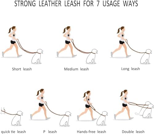 Soft Multi-Function 6 in 1 Leather Training Walking Leash, Hands Free, Crossbody - Image 2