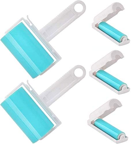NUOBUT Reusable Sticky Lint Roller 5 Pack, 2 Large & 3 Mini by NUOBUT