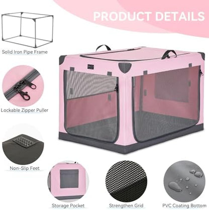 PETSFIT 40" Soft Portable Dog Crate – Patented Spiral Sturdy Frame, Collapsible - Image 5