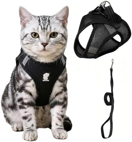 Heywean Cat Harness and Leash Escape Proof, Soft Breathable Mesh Kitty Walking by HeyweanPleaseFollowMeForMoreNews