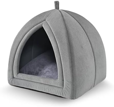 Amazon Basics Cat Bed Cave, 2-in-1 Foldable House by AmazonBasics