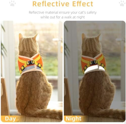 Cat Vest Harness and Leash Set, Escape Proof Harness Orange Small - Image 5