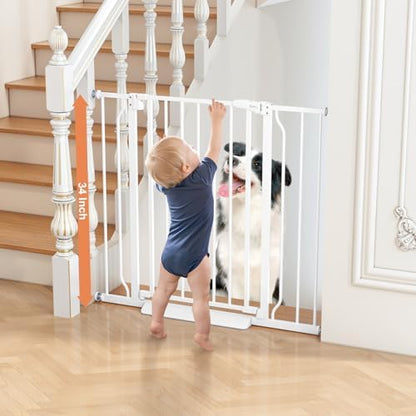 34" Tall Baby Gate No Drilling, Auto Close Dog Gate Indoor - Image 2