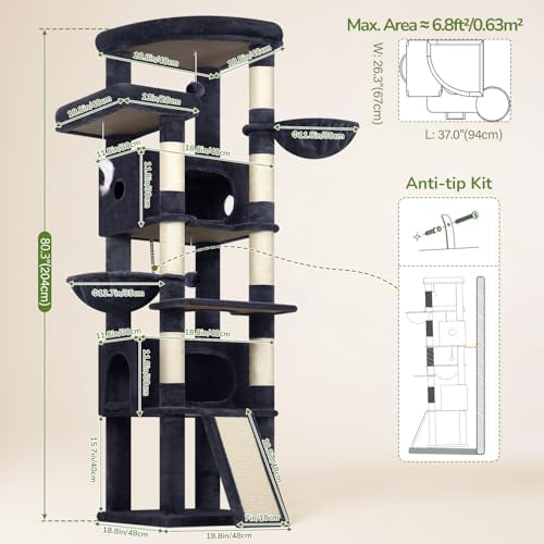 Globlazer 80in Tall Extra Large Heavy Duty Corner Cat Tree Tower - Image 6
