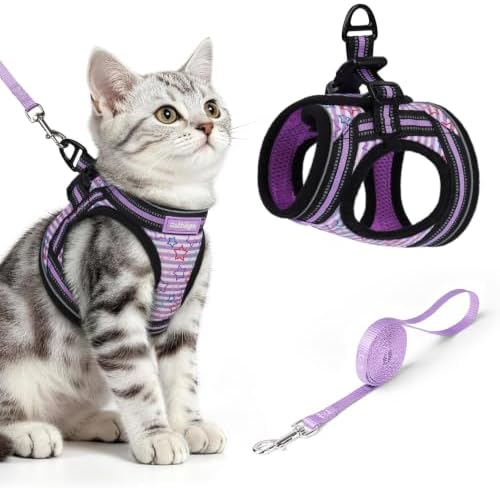 rabbitgoo Cat Harness and Leash Set, Step-in Soft Vest, Stars & Stripes by rabbitgoo