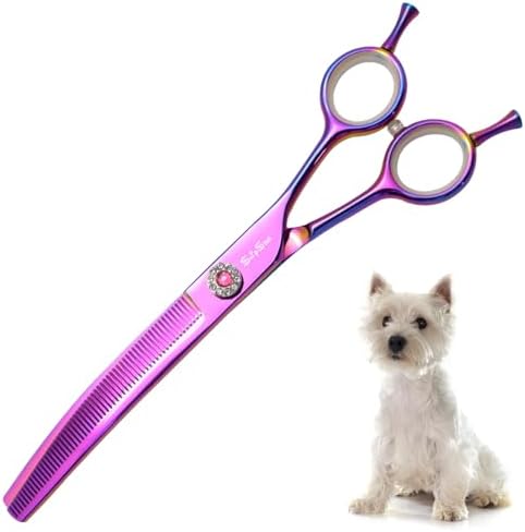 7in 25° Curved 60 Teeth Thinning Dog Grooming Scissors by SnipStar