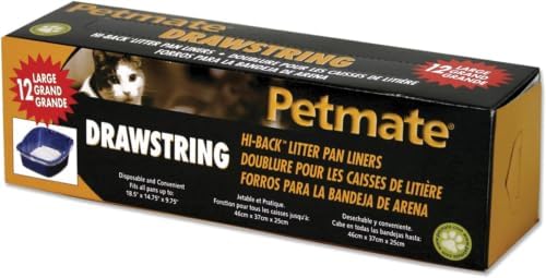 Petmate Drawstring Hi-Back Litter Box Liners Large by Petmate
