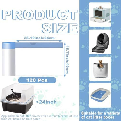 120 Pack Cat Litter Bags with Drawstring - Image 3