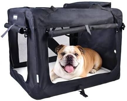 JESPET 3 Door Soft Dog Crates Kennel, Collapsible Travel Pet Carrier by JESPET
