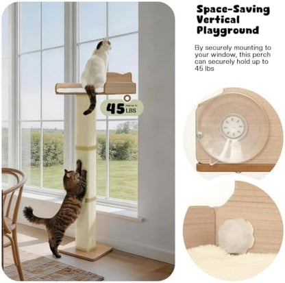 Cat Window Perch with Thick Sisal Scratching Post, Cat Hammock - Image 2