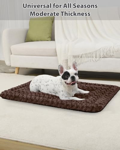 Exsnugy Washable Dog Bed Mat Medium Size Fluffy Pet Crate Pad 30x19 - Image 3