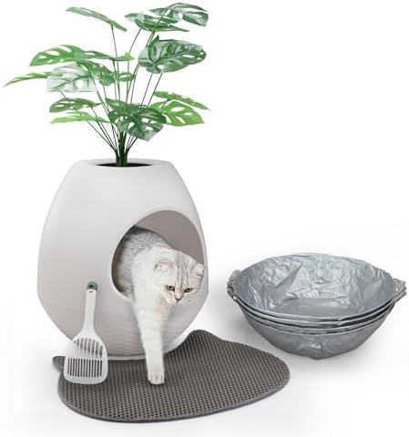 Eggloa6 Plant Large Cat Hidden Litter Box by COZIWOW