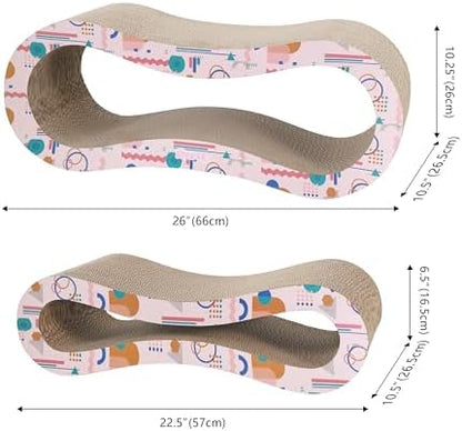 CSR1014D Suvi 26" Modern Cardboard Infinity 2-in-1 Lounge Bed Cat Scratcher - Image 3