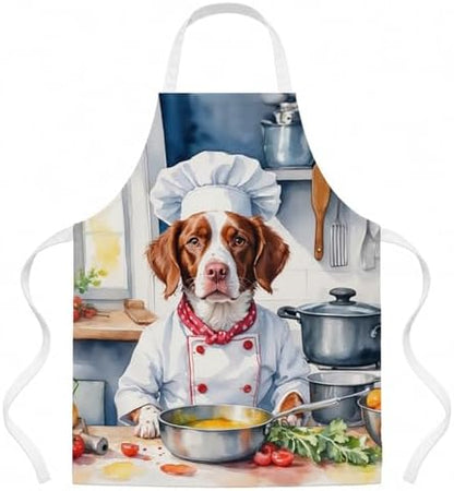 Caroline's Treasures Brittany Spaniel The Chef Apron Cooking Kitchen Server by CarolinesTreasures