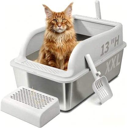 XXL Stainless Steel Litter Boxes by GazingMe