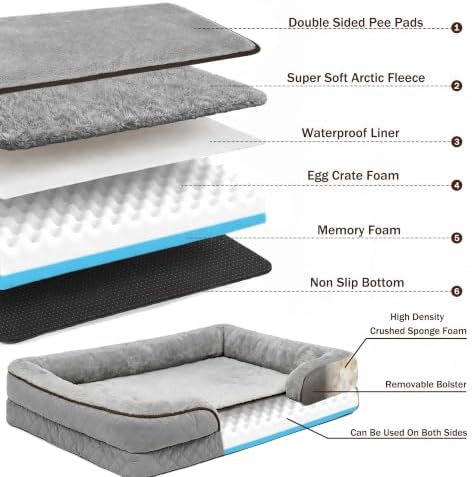 Large Dog Sofa Bed with Reusable Potty Pad - Image 3