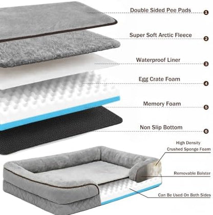 Large Dog Sofa Bed with Reusable Potty Pad - Image 3