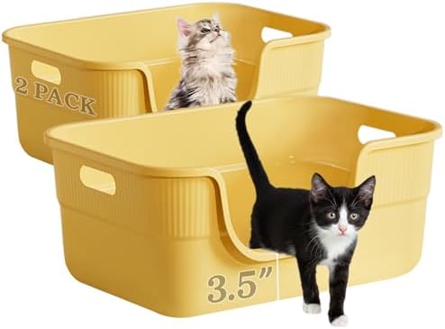 2 Pack Low Entry Kitty Litter Box by TehoaoWomensClothes