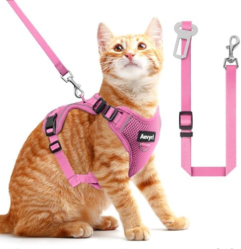 Cat Harness and Leash for Walking, The Upgrade Can be Adjusted in Four by Unknown