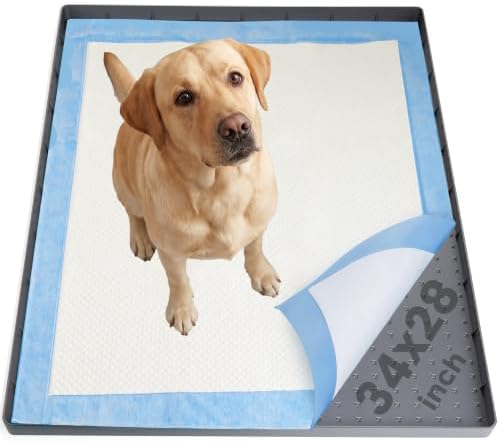 Dog Pee Pad Holder & Cat Litter Mat, L 34'' × 28'', Waterproof Floor Silicone by Aothey