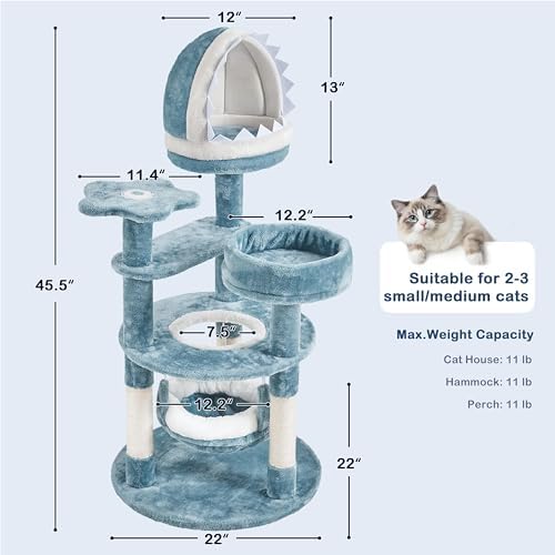 Yaheetech Cute Shark Cat Tree for Kittens - Image 3