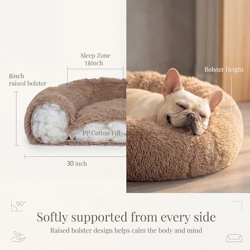 nononfish Plush Dog Bed for Small Dogs, Soft Cozy Calming Pet Bed - Image 4