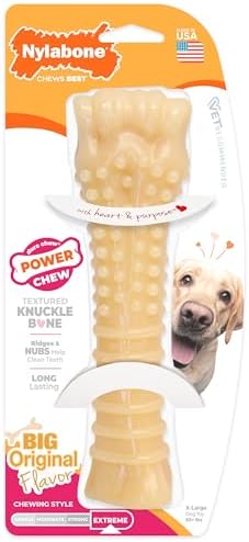 Nylabone Power Chew Textured Bone Dog Chew Toy, Original Flavor by Nylabone