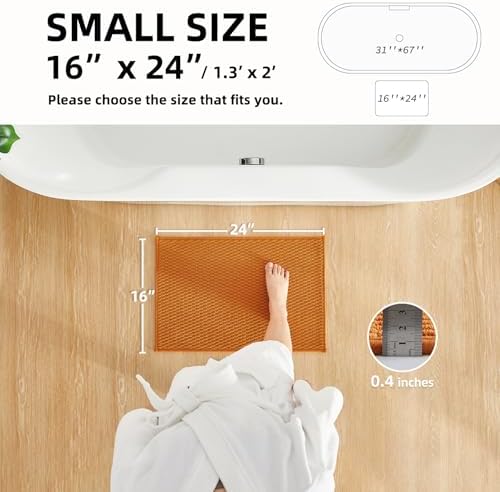 TYUU Bathroom Rugs Non Slip Washable, Super Absorbent Thin Bath Mat Small Quick - Image 2