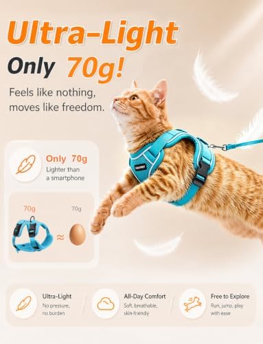 Cat Harness and Leash Set, Escape Proof Kitten Harness, Night Blue - Image 5