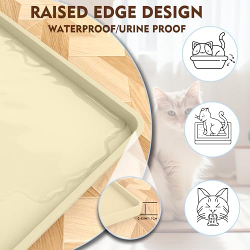 Cat Litter Mat 24" x 16", Soft Silicone Material, Easy Clean Waterproof No Slip - Image 5